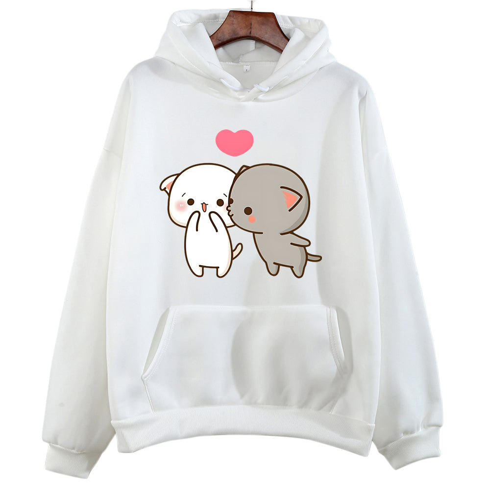 Cozy Printed Drawstring Pocket Hoodie for Women