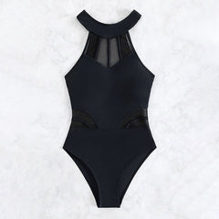Chic Mesh Backless Women's One-Piece Swimsuit