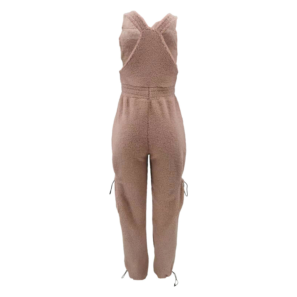 Cozy Fleece Drawstring Casual Women's Jumpsuit