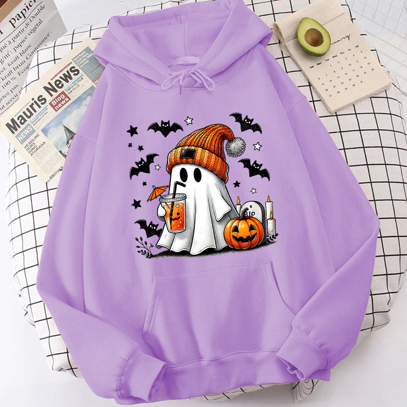 Women's Halloween Ghost Pumpkin Graphic Hoodie