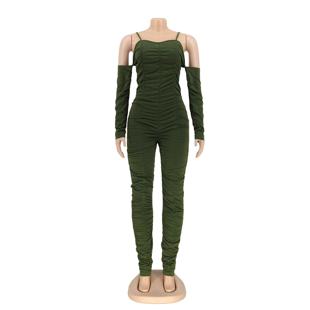 Tight Long Sleeve Spaghetti-strap Women's Jumpsuit