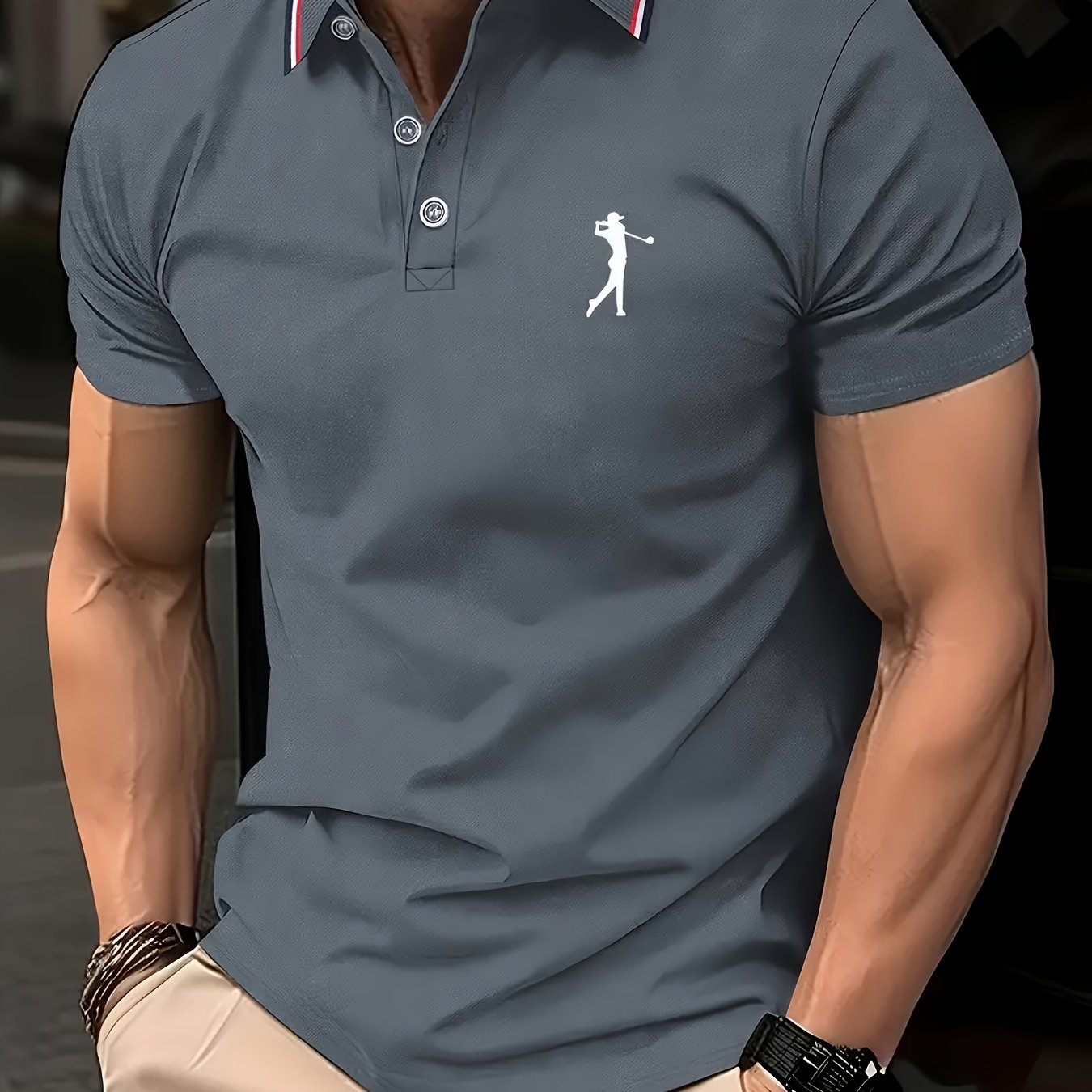 Men's Short Sleeve Printed Golf Shirt – Spring & Summer