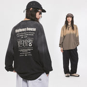 American Letter Print Loose Cotton Sweatshirt