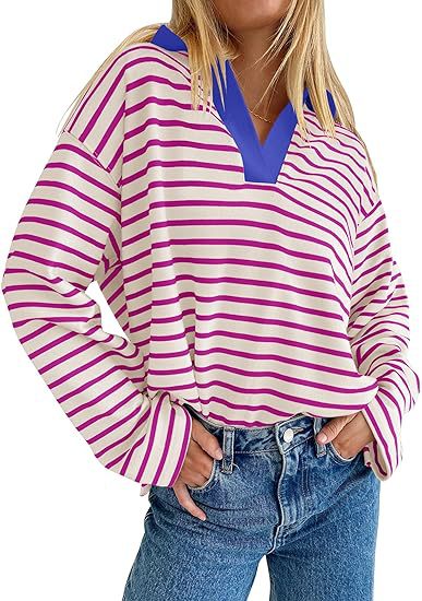 Casual Colorblock Embroidered Lantern Sleeve Pullover Sweatshirt