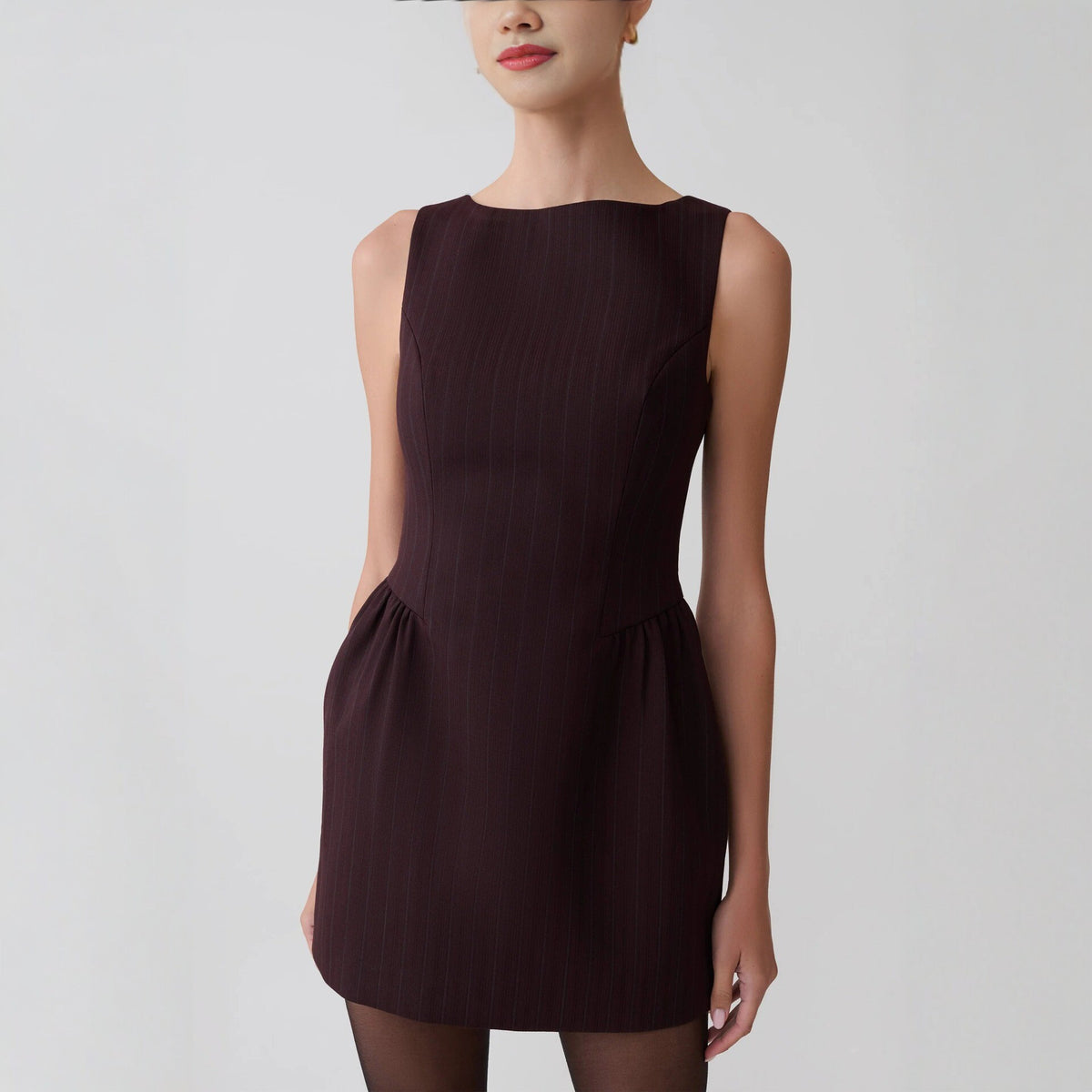 Striped Sleeveless Celebrity-style European and American Dress
