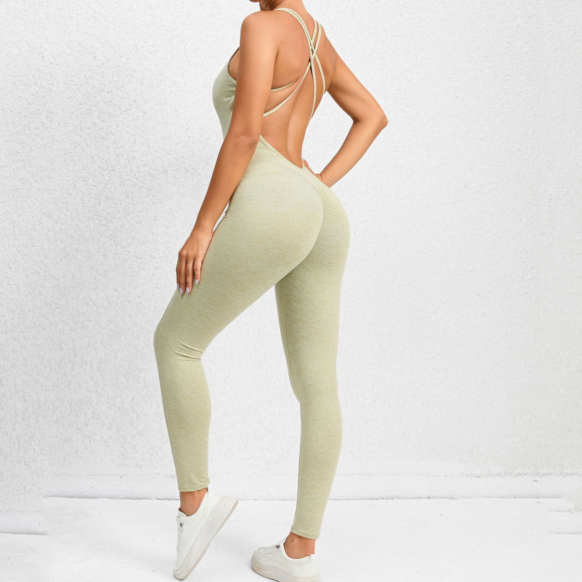 Seamless Fitness Jumpsuit & Peach Hip Yoga Pants