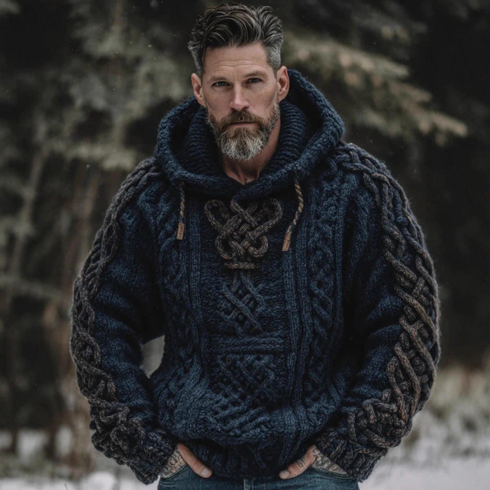 Autumnwinter Hooded Knitwear 3d Digital Print Unisex Crew-neck Pullover Sweater for Men and Women