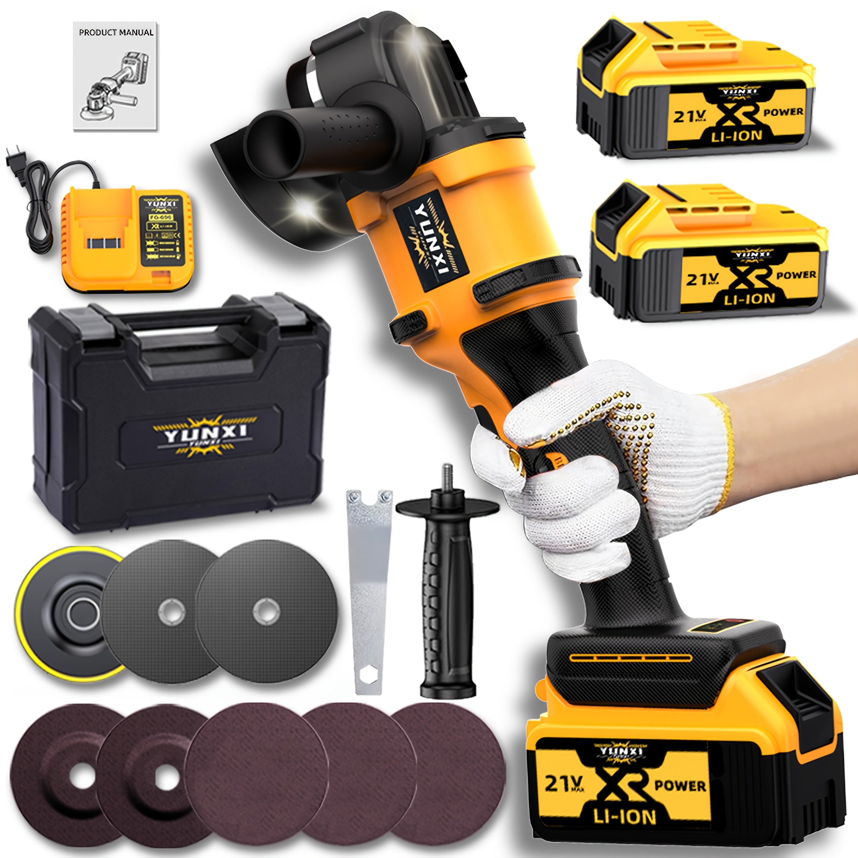 New Rechargeable Angle Grinder In 2025, Lightweight And Multifunctional Handheld Angle Grinder, Lithium Battery Angle Grinder, Rust Removal Polishing Machine, Multifunctional, Lightweight...