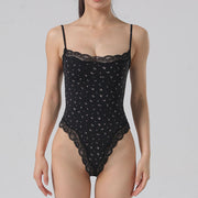 Womens Lace Floral Fitness Bodysuit