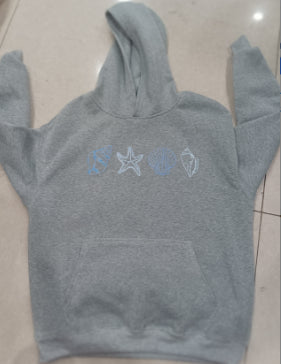 Cozy Shell Print Drop-Shoulder Pullover Sweater