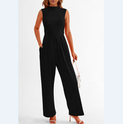 Women's Sleeveless Casual Solid Color Jumpsuit