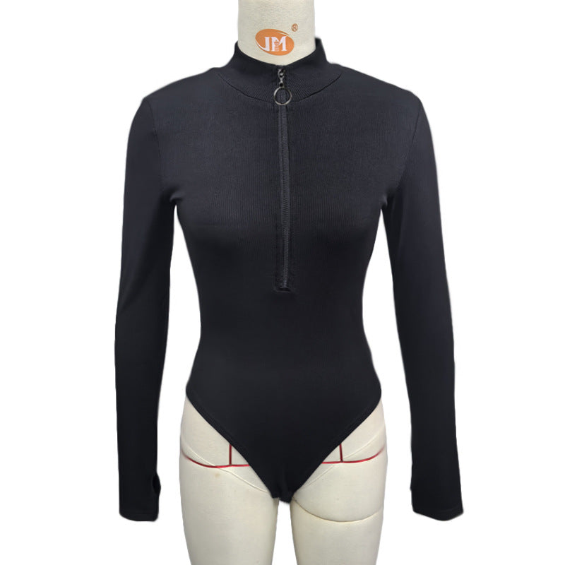 Sexy Slim-Fit Long Sleeve Women's Bodysuit Jumpsuit