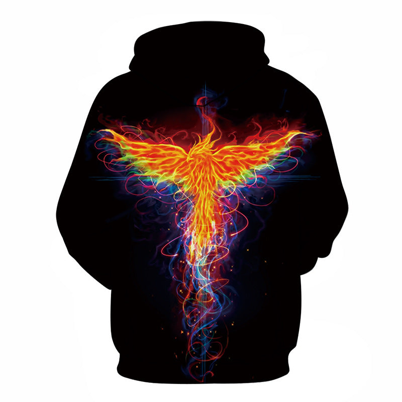 Flame Phoenix 3D Casual Loose Hoodie