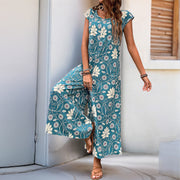 European And American Jumpsuit Printed Wide Leg Jumpsuit