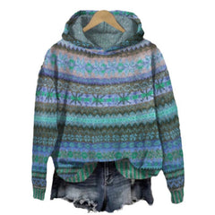 Printed Hoodie Long-sleeved Sweater Christmas Pattern