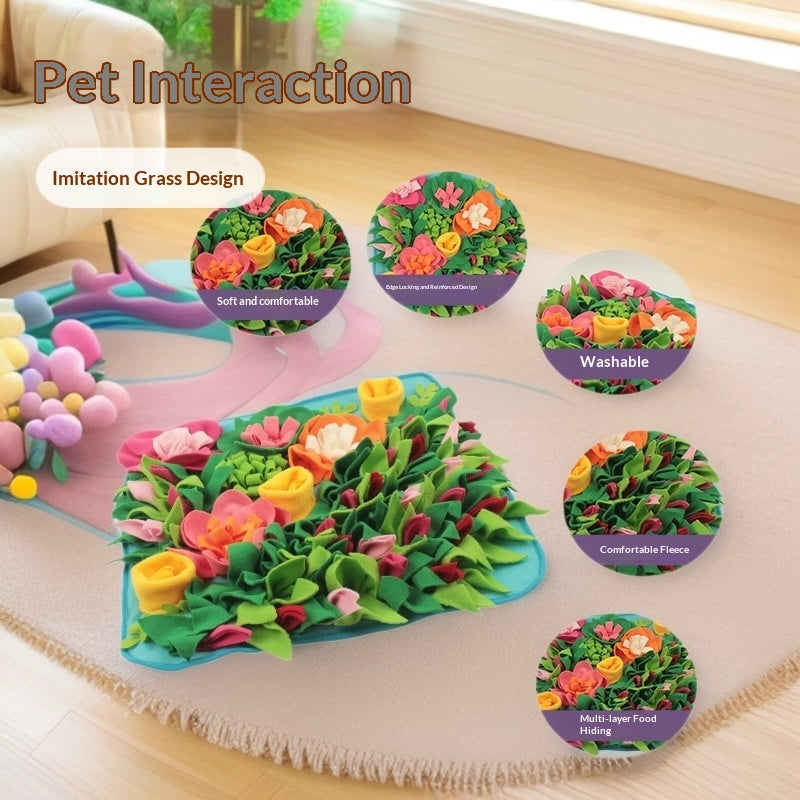 Pet Sniffing Mat Bionic Grass Style Play Mat Toy for Dogs and Cats