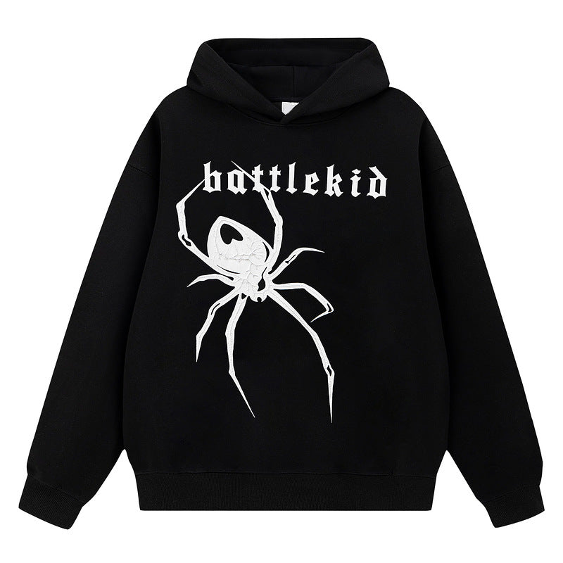 3D Spider Print Loose Casual Pullover Hoodie for Men & Women