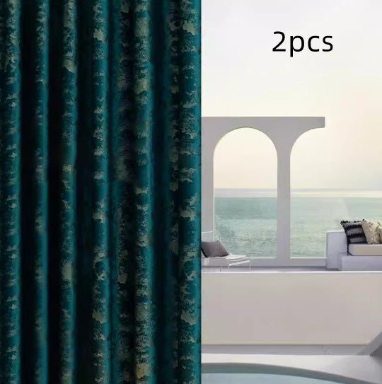 High-end Living Room Curtains in a European-style Minimalist and Modern Design Made From Thick Velvet Fabric