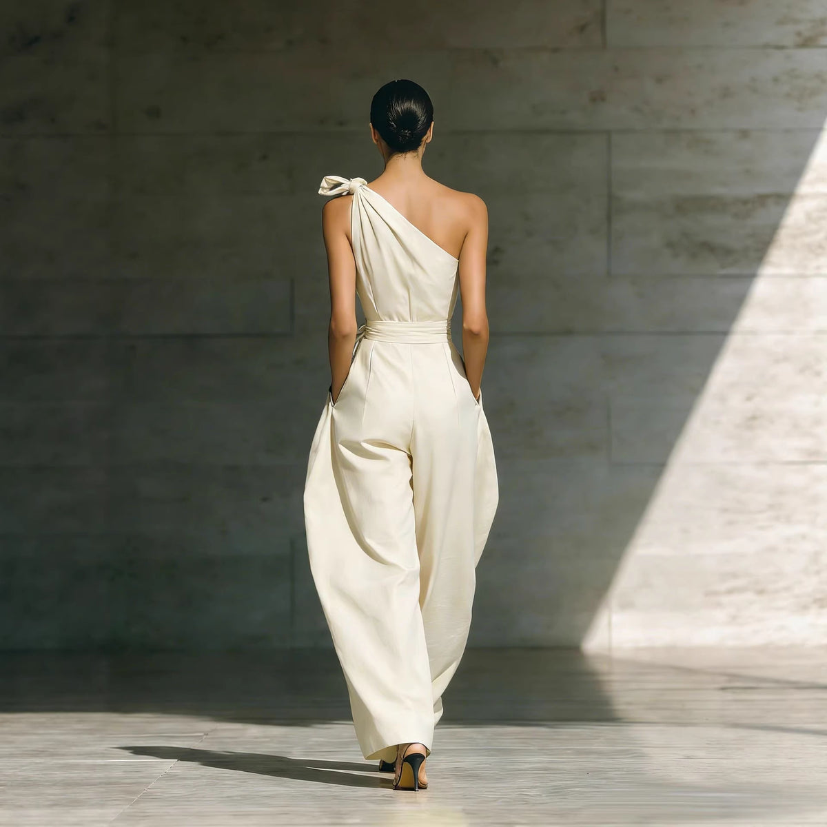 Chic Off-Shoulder Wide-Leg Belted Jumpsuit