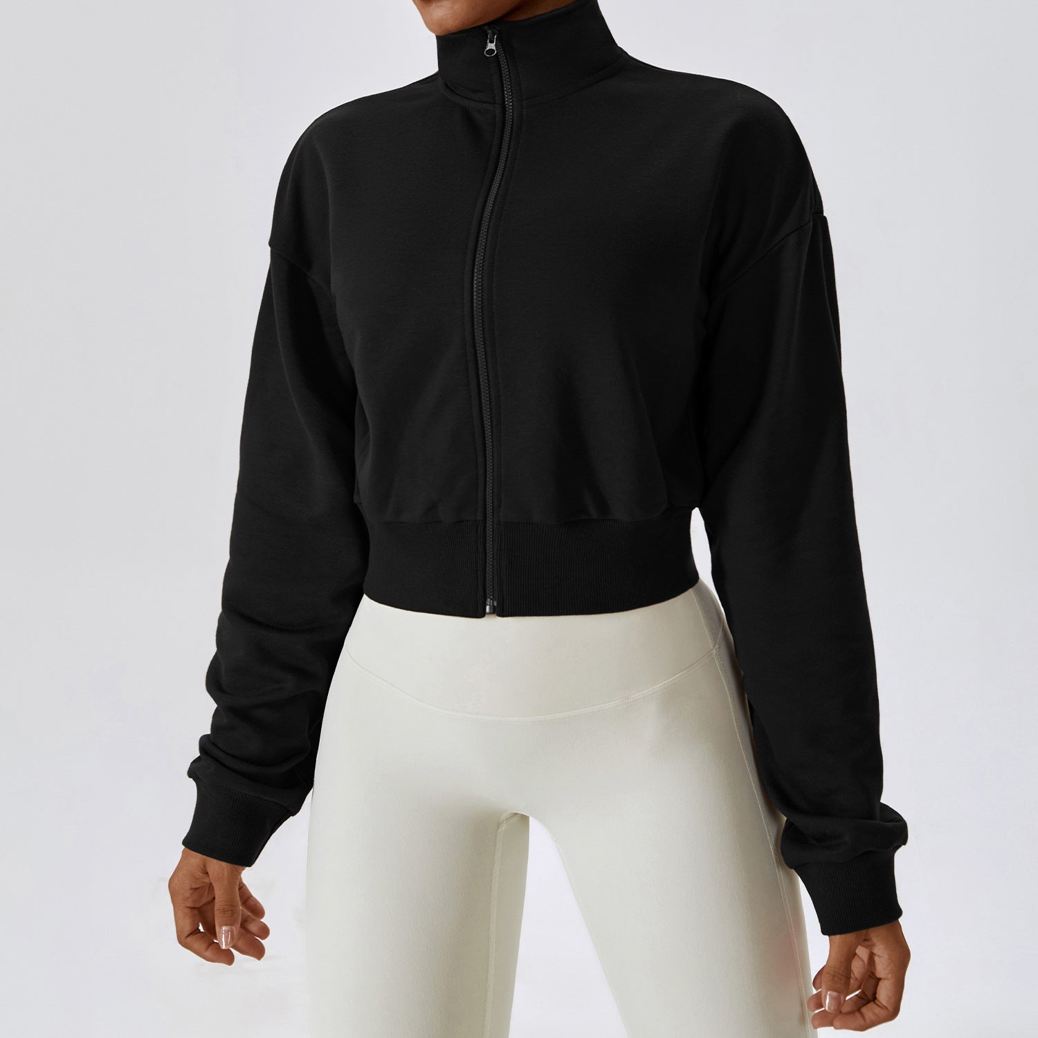 Women's Loose Zip Long Sleeve Sporty Casual Sweatshirt