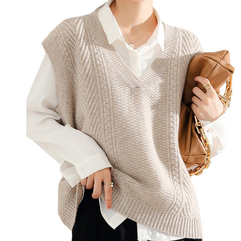 Women's Korean-style Knitted Sweater V-neck Vest