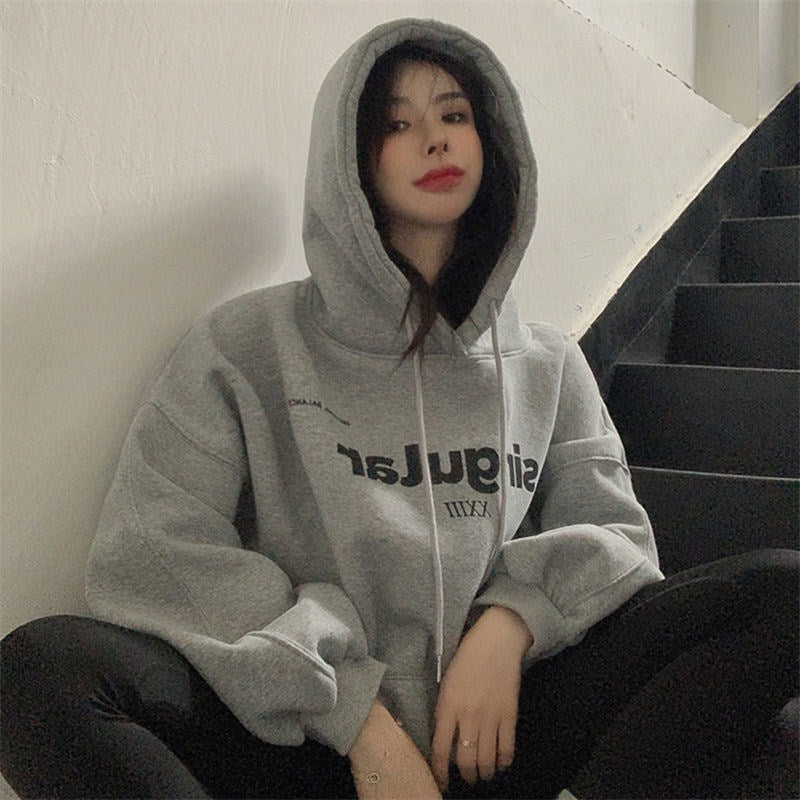 Women's Cozy Loose Fit Hooded Sweatshirt Coat