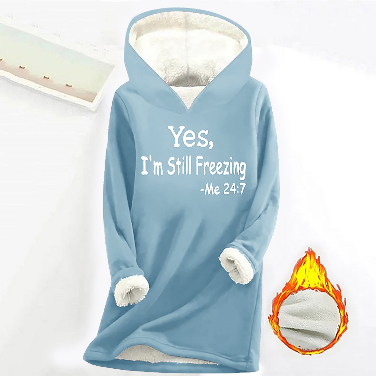 Cozy Plush Long Sleeve Offset Print Pullover Sweater