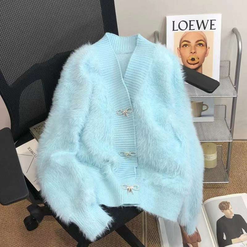 Mink Velvet Sweater Coat for Women