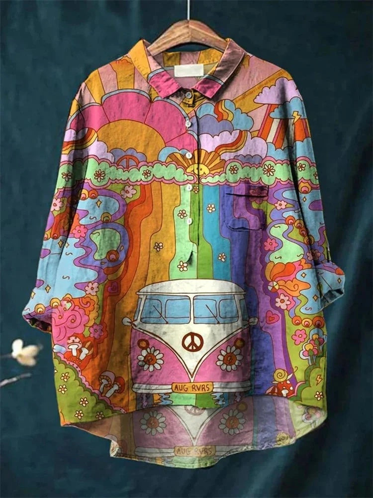 Casual Long Sleeve Shirt Animal Print Hawaiian Long Sleeve Shirt