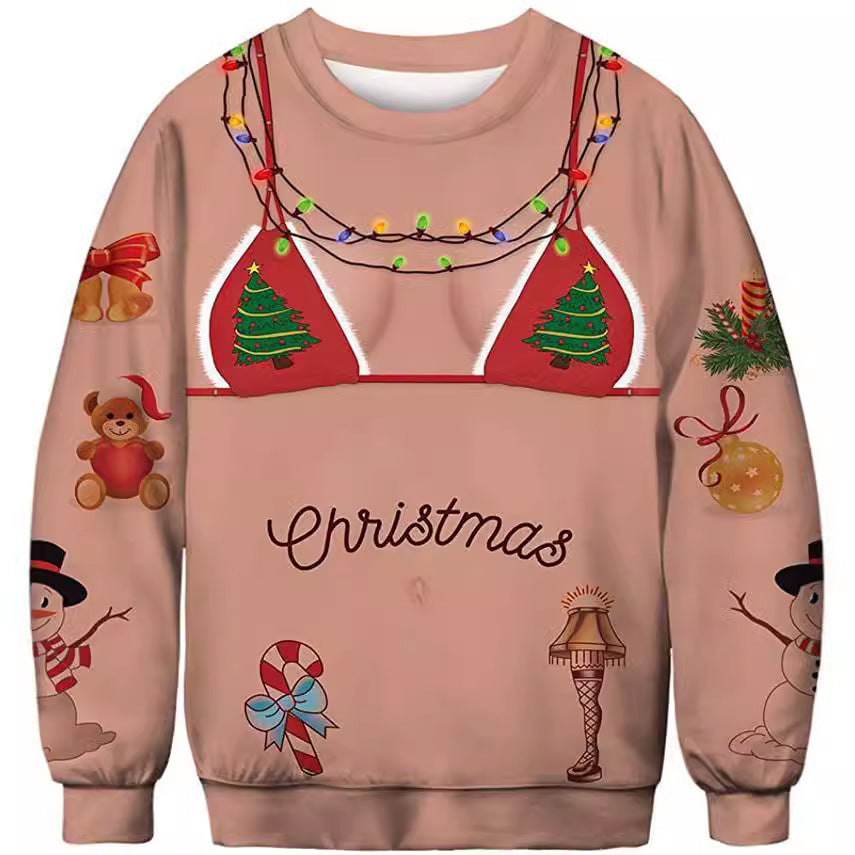 Unisex Halloween Digital Print Crewneck Sweater