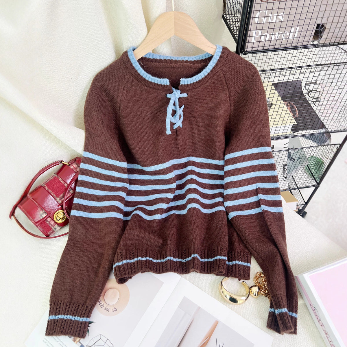 Women's Color-block Striped Knit Sweater