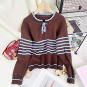 Women's Color-block Striped Knit Sweater