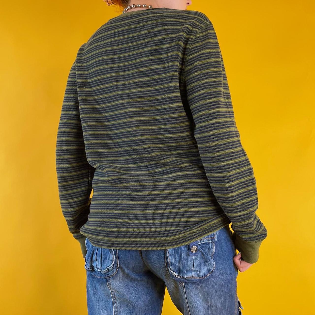 Colorful Stripe Splice Long Sleeve T-Shirt Round Neck Color Contrast Top