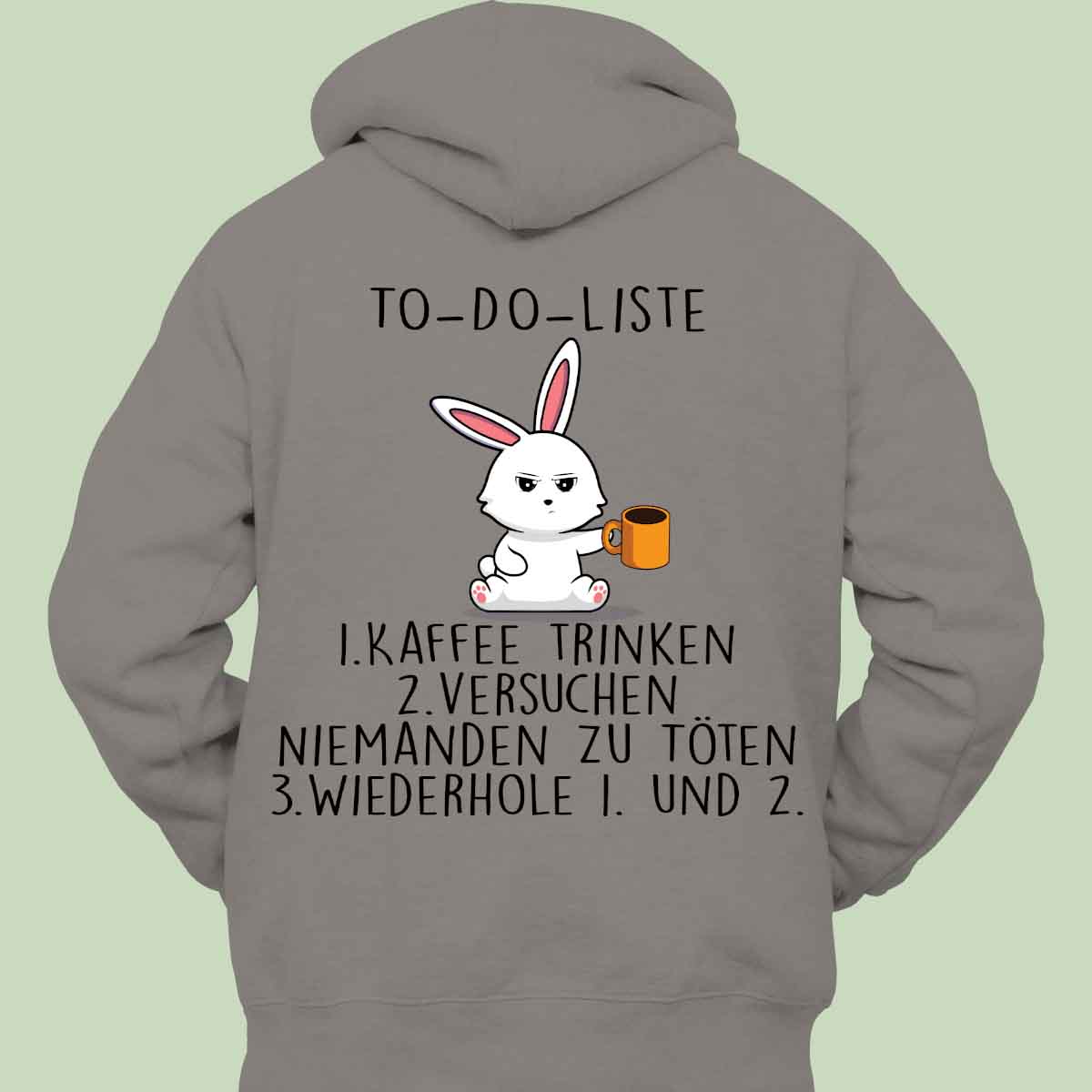 Cute Kitchen Rabbit Unisex Hoodie with Back Print