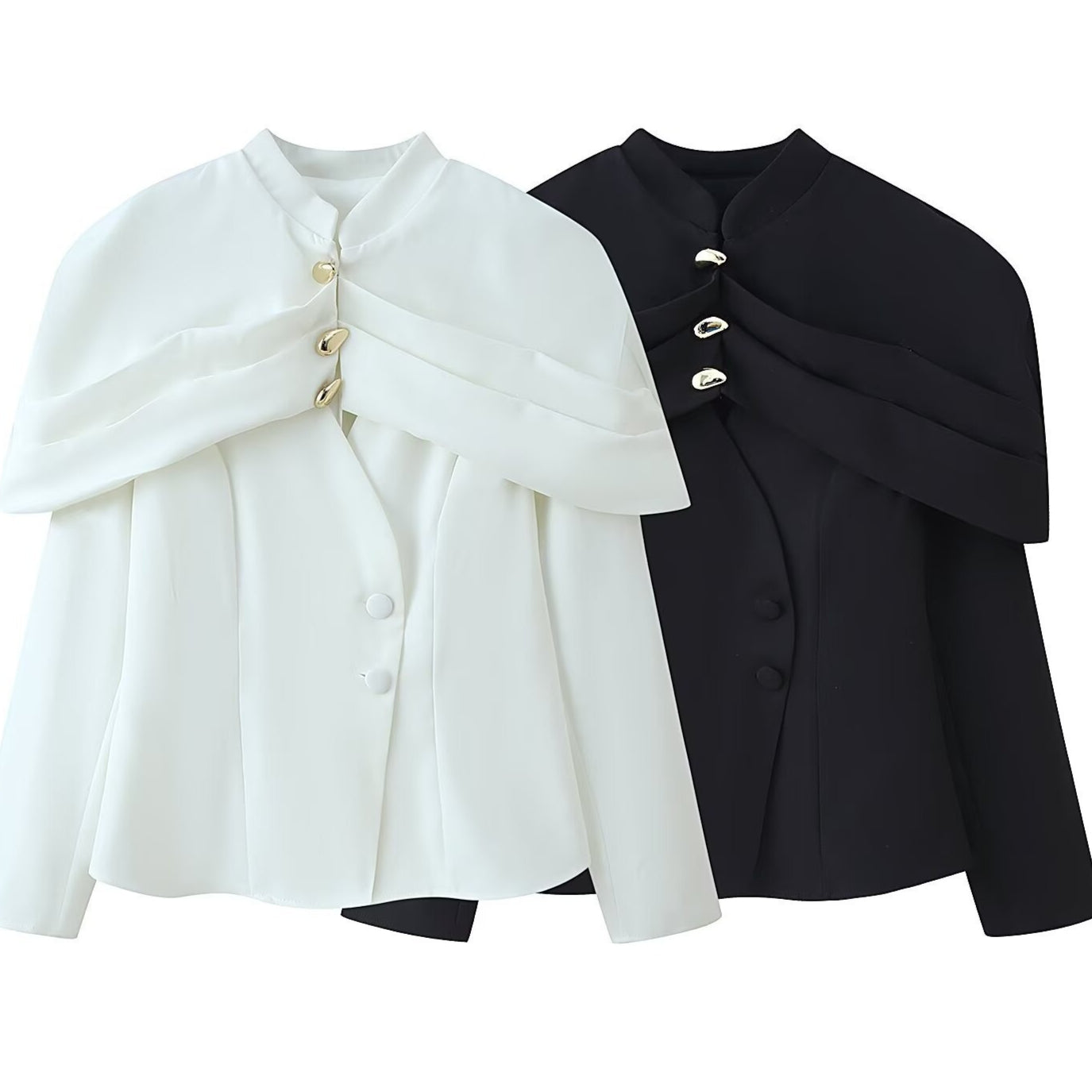 Slim-Fit Fitted Blazer Top – Chic Two-Piece Look