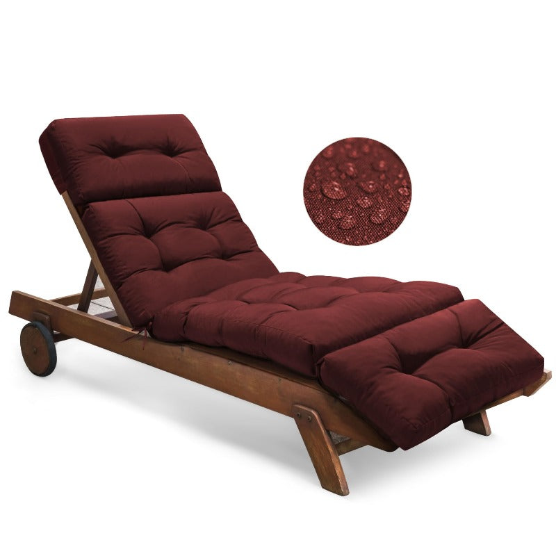 [Waterproof Memory Foam Cushion] Outdoor Chaise Lounge Chair Cushion Waterproof 74.4 X 22 X 4.7 Inches Memory Foam Lounge Chair Cushions Replacement for Outdoor Furniture with Ties, Thickened Pool Lounge Chair Cushion, Replacement Cushion ONLY, Chair Not