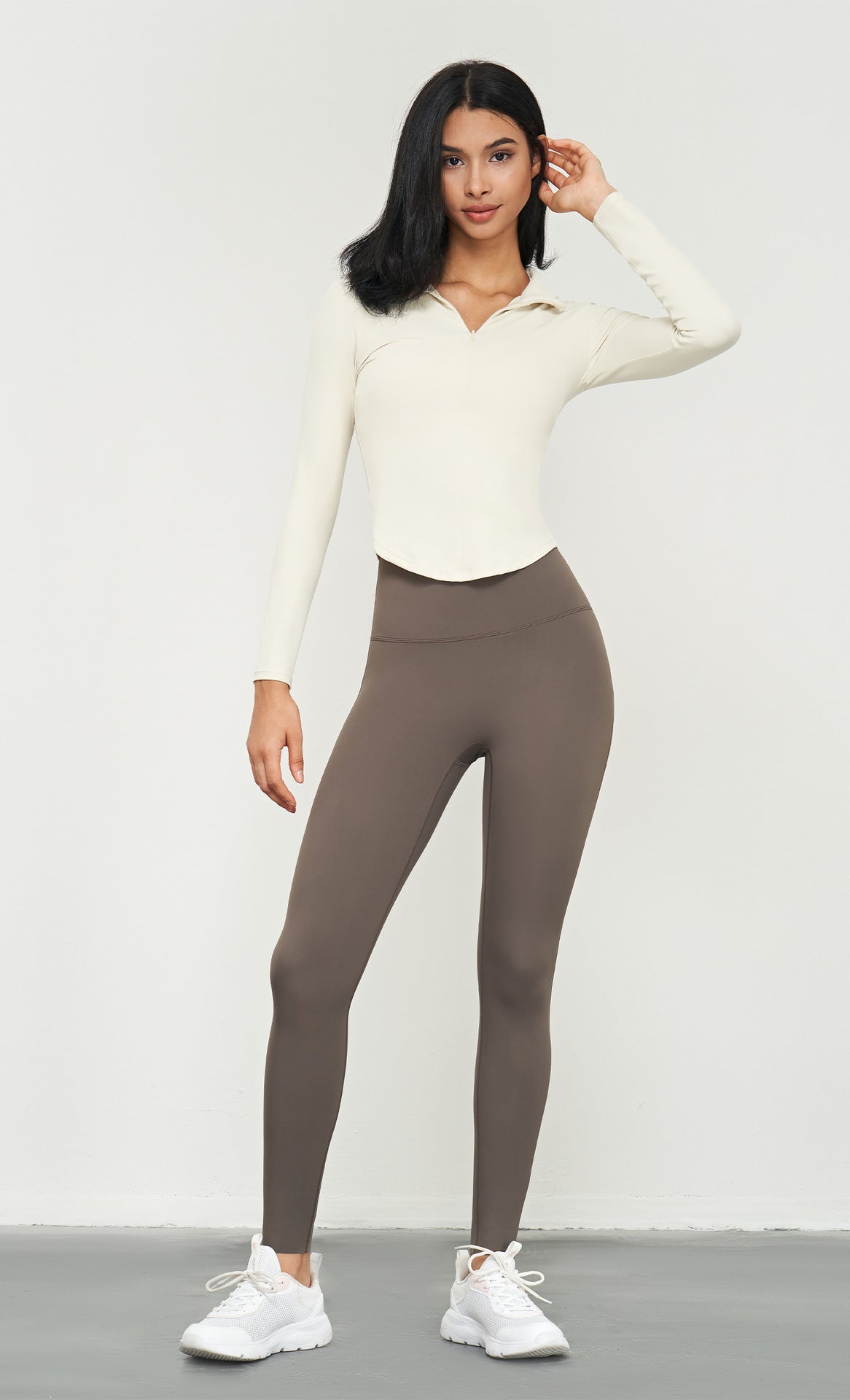Women's Waist-Tight Stand Collar Yoga Jacket