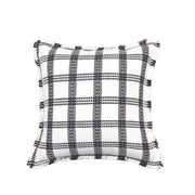 Chanel-Style Plaid Throw Pillow Cover with Tassel Trim - 45x45cm