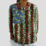 Loose Collared Retro Long Sleeve Shirt for Women