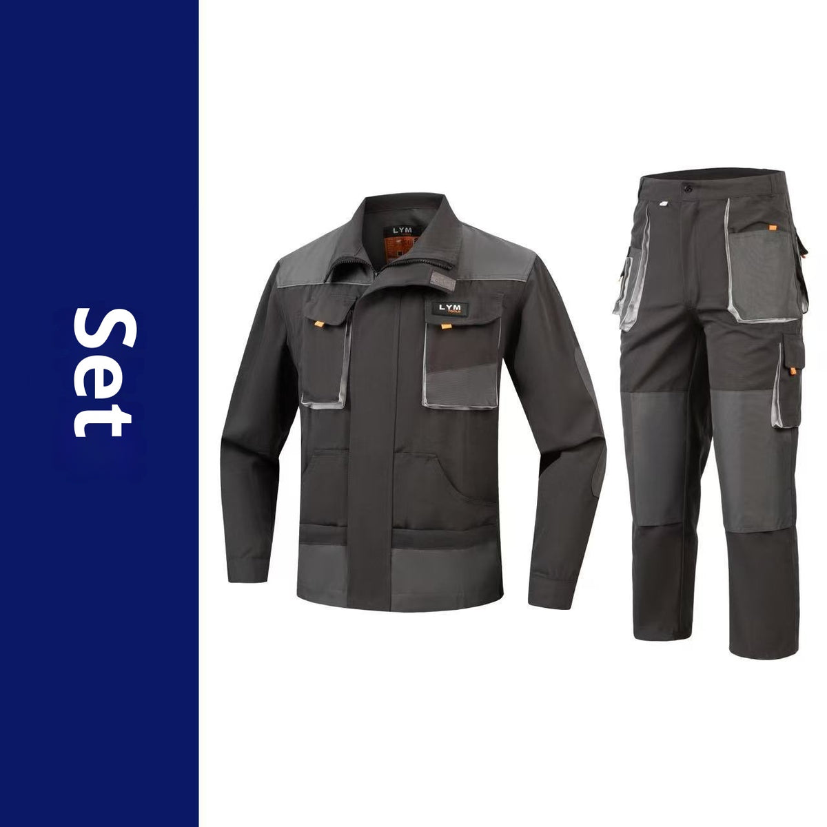 Men's Durable Multi-Pocket Long-Sleeve Work Overalls