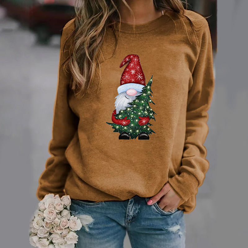 Festive Christmas Hug Graphic Crew Neck Pullover Sweatshirt