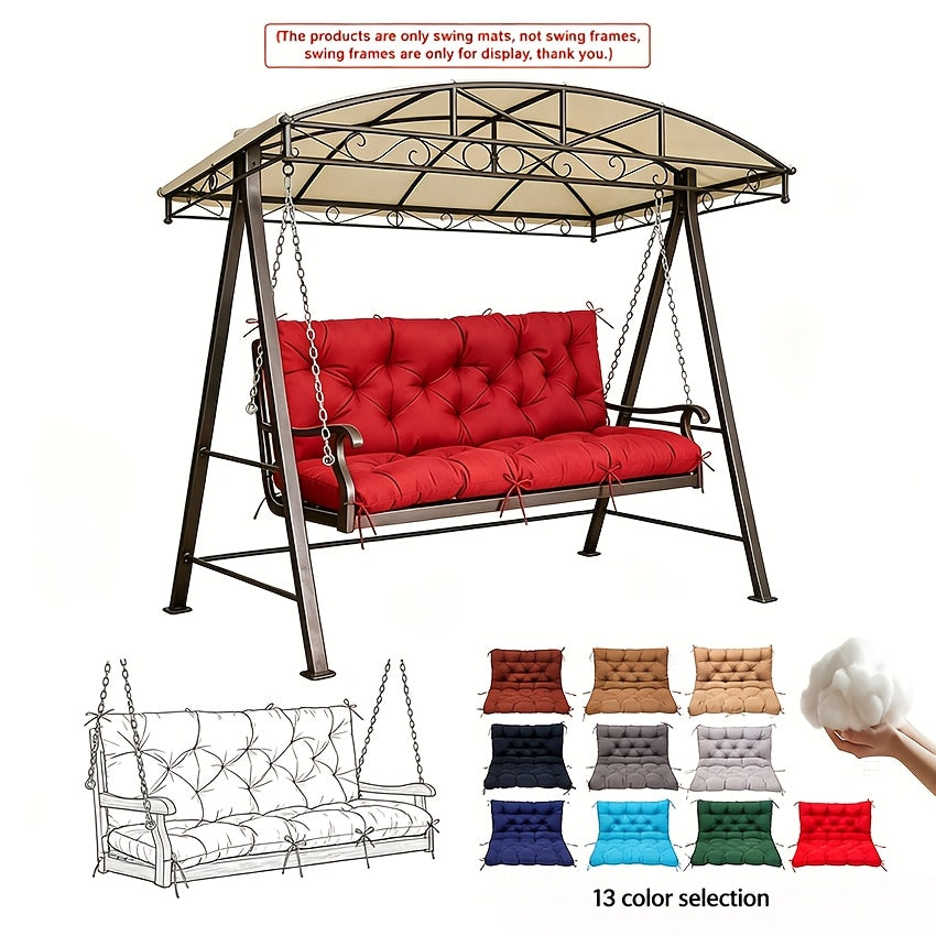 Waterproof Porch Swing Cushions 60 Inch • 2 3-Seater Replacement For Outdoor Furniture • With Backrest And Straps • Thick 5" Swing Seat Bench Cushion • Cushion Ties For Patio, Garden & Backyard • Dark Green 60''×40