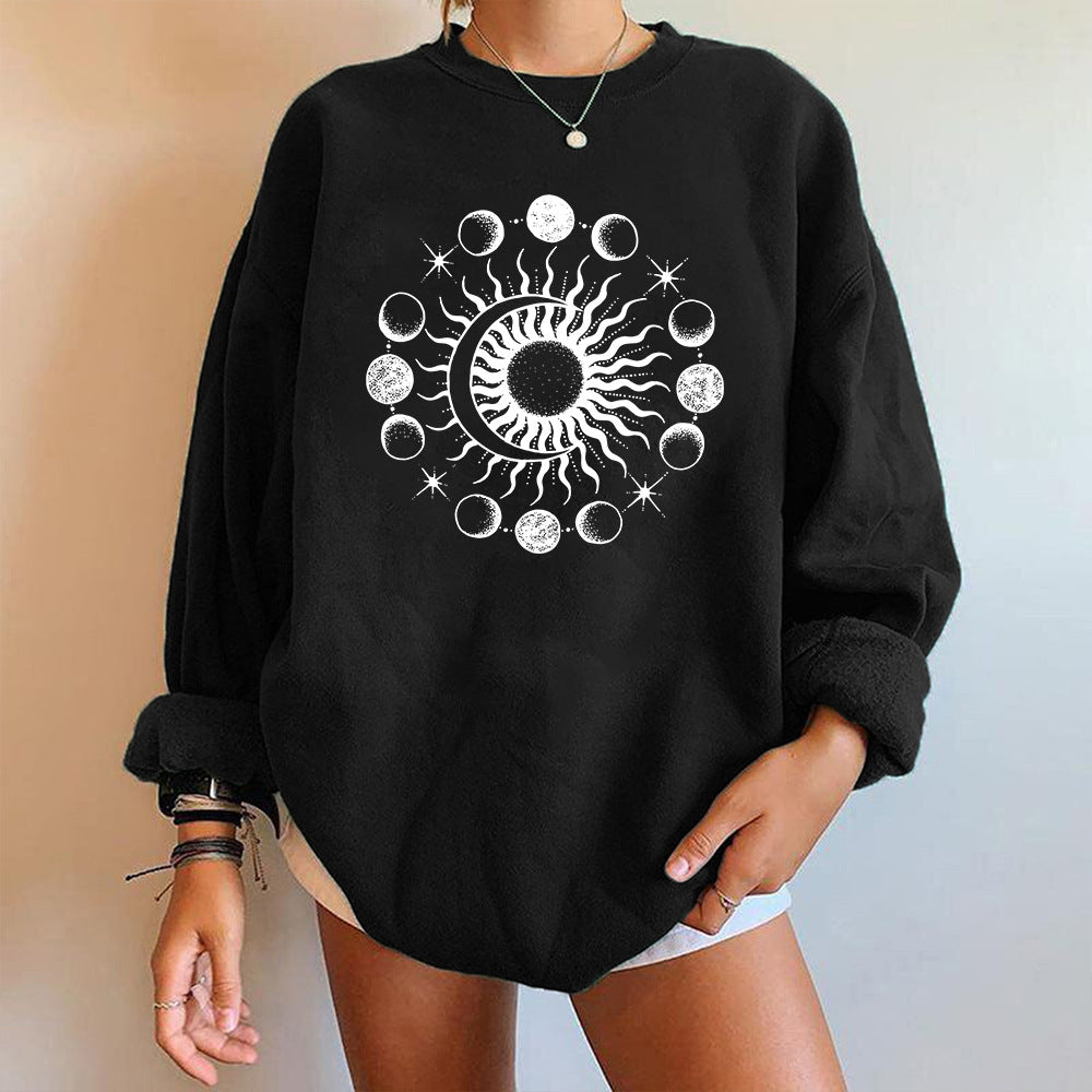 Mysterious Sun & Moon Third Eye Oversized Hoodie