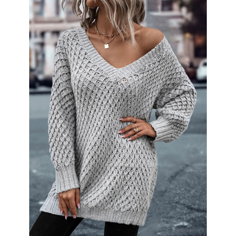 Laid-back Sweater with Ultra-thin Extra-long Sleeves