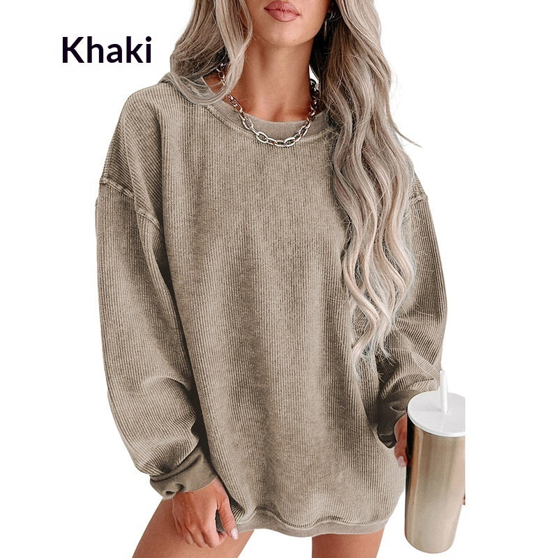 Cozy Solid Color Women's Knitted Pullover Sweater