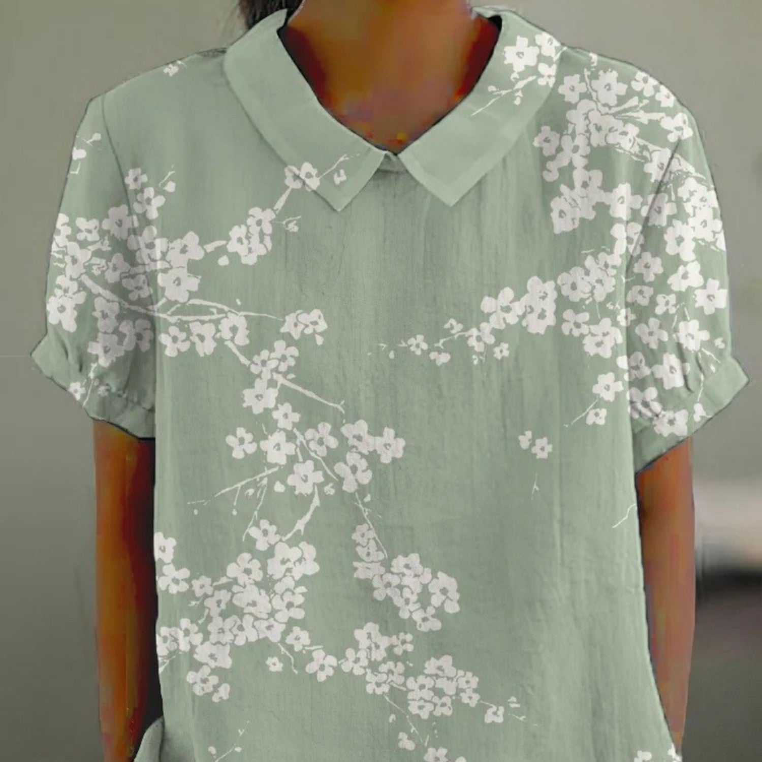 Creative Ocean Retro Floral Cute Short Sleeve