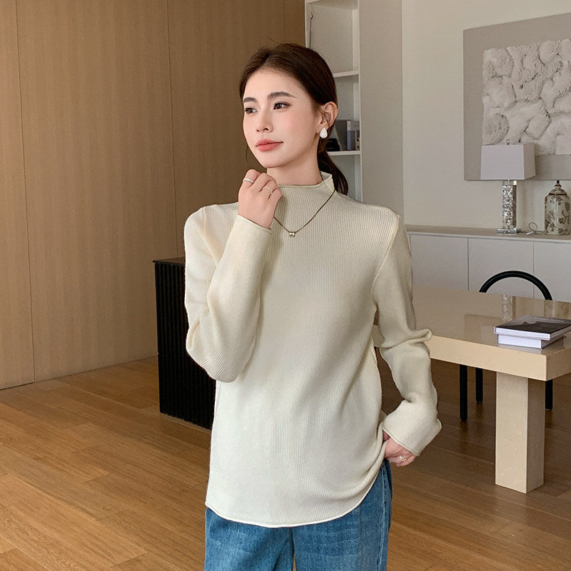 Maternity Sweater Turtleneck Knit Top