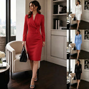 Elegant V-neck Sheath Dress for Women