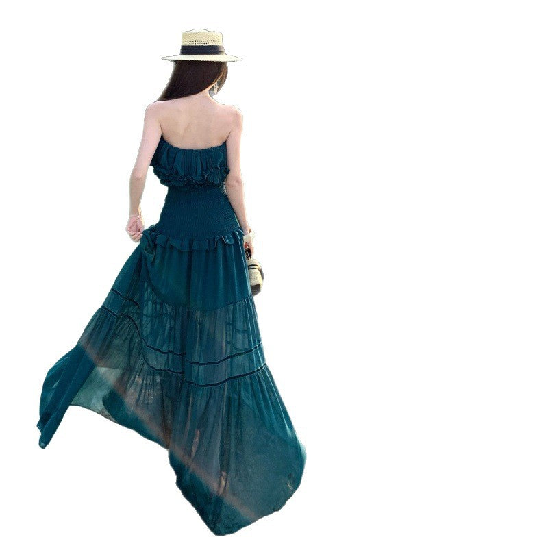 Ruffled Strapless Dress for Women