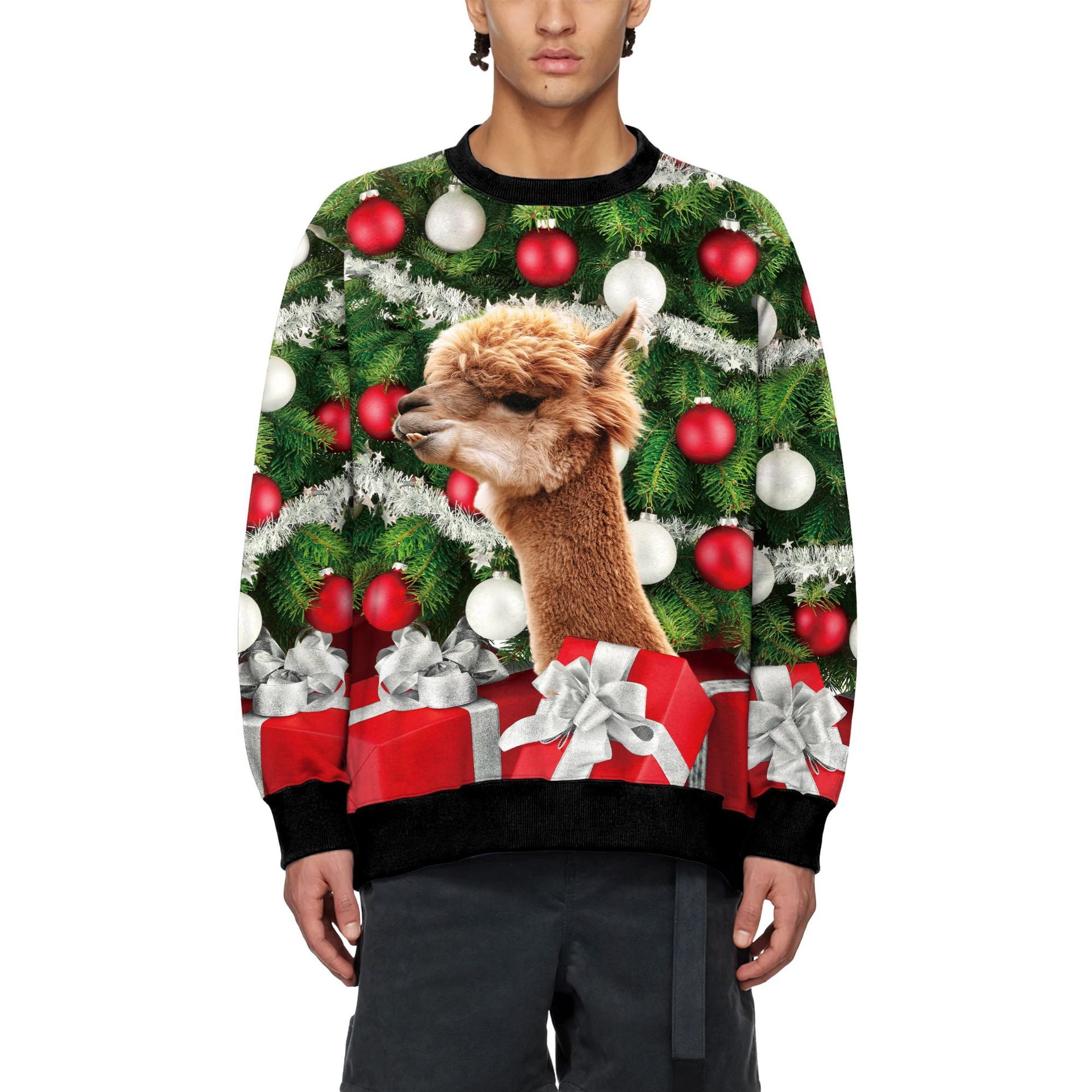 Festive Deer Print Christmas Casual Hoodie & Sweatshirt